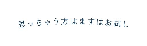 思っちゃう方はまずはお試し